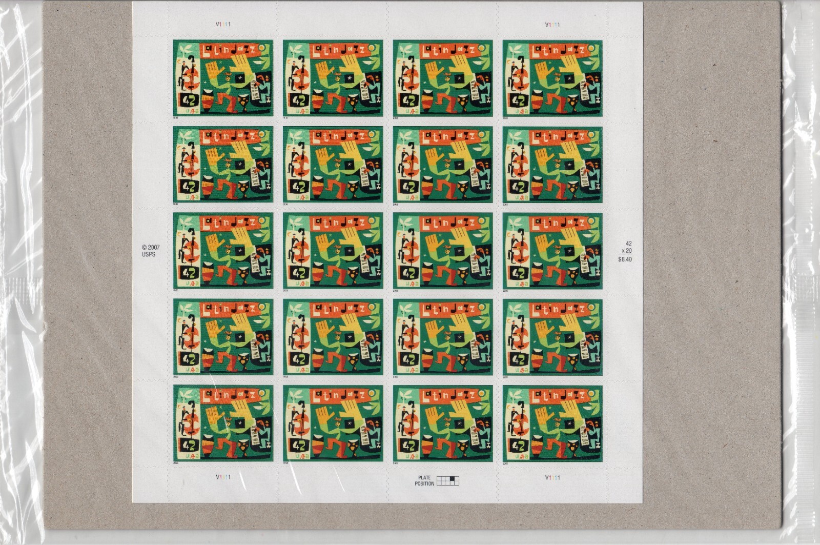 Scott #4349 Latin Jazz Sheet of 20 Stamps - Sealed