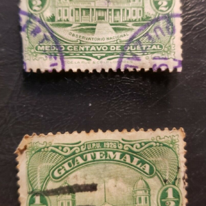 Stamp Guatemala 1928 National Observatory A78 #233 yellow green used