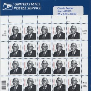 Scott #3426 Claude Pepper (Senator) Sheet of 20 Stamps - Sealed