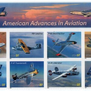 Scott #3925a (3916) American Advances in Aviation Title Block of 8 Stamps - MNH