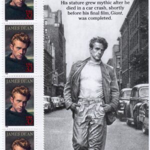 Scott #3082 James Dean Title Plate Block of 4 Stamps - MNH Right