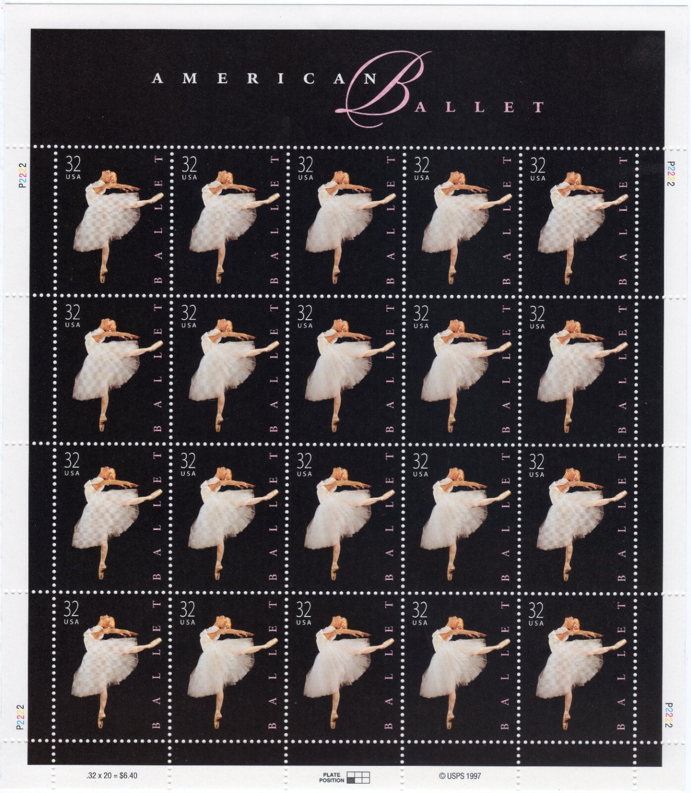 Scott #3237 American Ballet Sheet of 20 Stamps - MNH