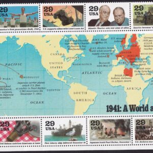 Scott #2559 1941 World at War (Nazi Germany, Great Britain) Sheet of 10 Stamps