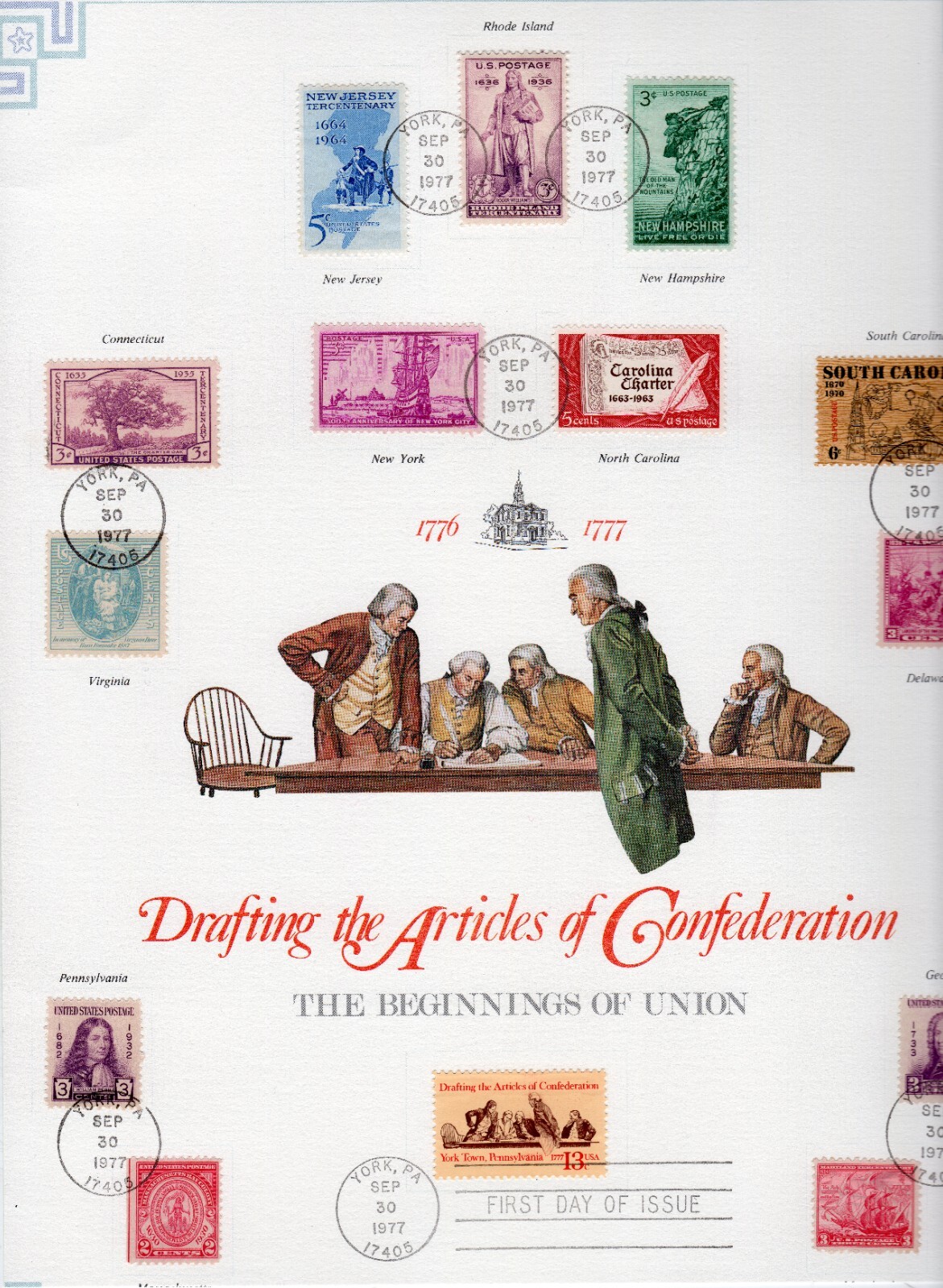 Sc#1726 1977 Fleetwood Articles of Confederation Folio Panel FDC