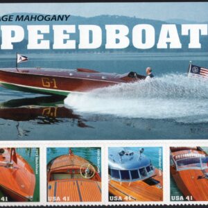 Scott #4163a (4160-63) Vintage Mahogany Speedboats Block of 4 Stamps - MNH Top