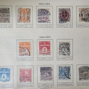 Stamp Denmark 1901-05 #49, 53-60, 63, 65-67 used