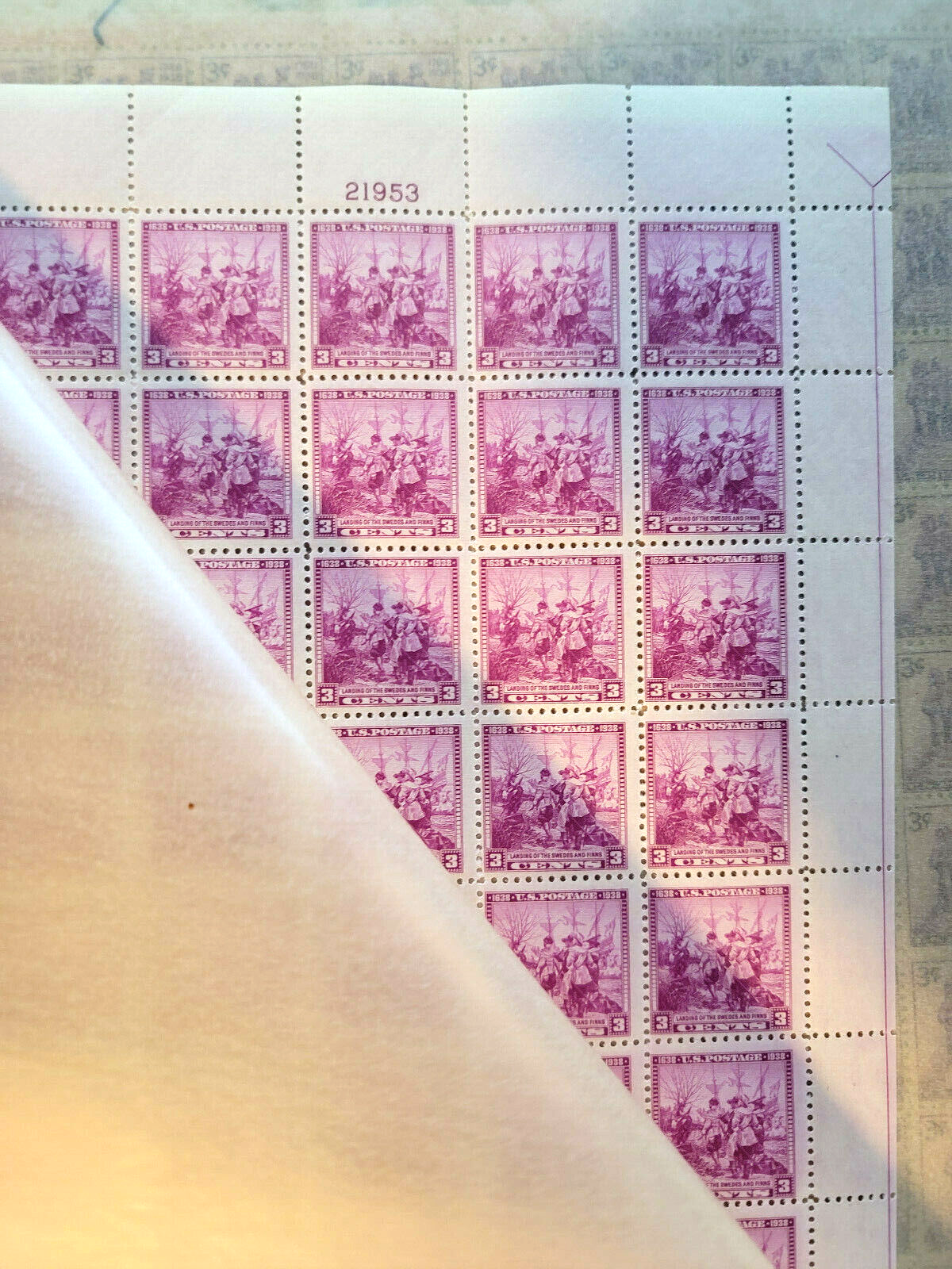 Scott #836 Swede-Finnish Landing Full Sheet of Stamps (48 stamps) - MNH
