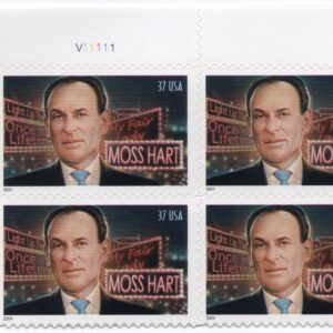 Scott #3882 Moss Hart Plate Block of 4 Stamps - MNH