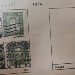 Stamp Denmark 1924 #164-167, 171 used