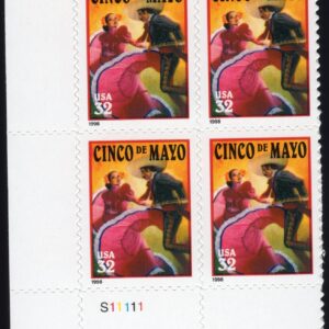 Scott #3203 Cinco de Mayo Plate Block of 4 Stamps - MNH