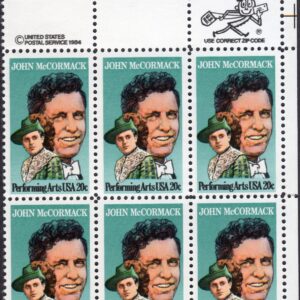 Scott #2090 John McCormack Zip Block of 6 Stamps - MNH