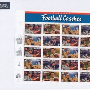 Scott #3146a Football Coaches (Bear Bryant) Sheet of 20 Stamps - Sealed White