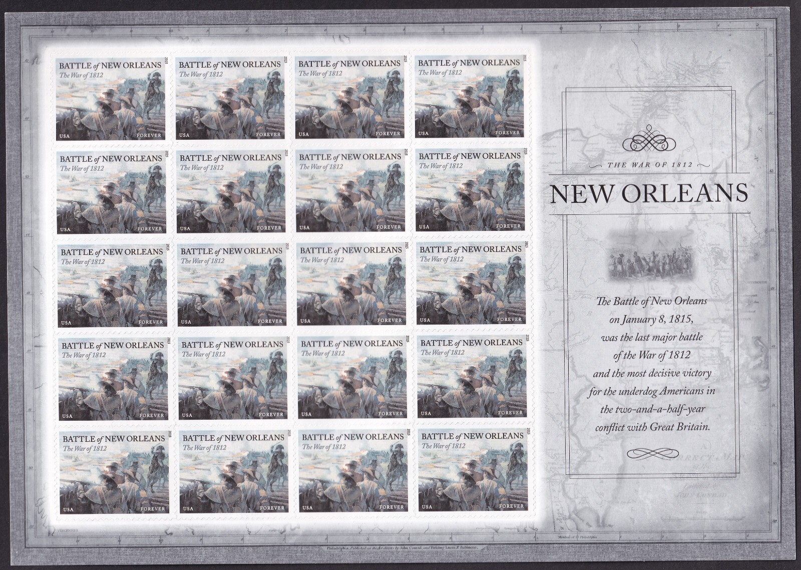 Scott #4952 Battle of New Orleans of 20 Forever Stamps - MNH