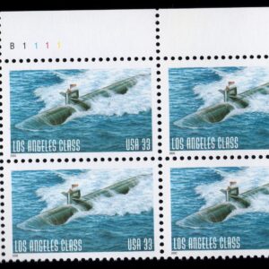 Scott #3372 LA Class Submarine Plate Block of 4 Stamps - MNH
