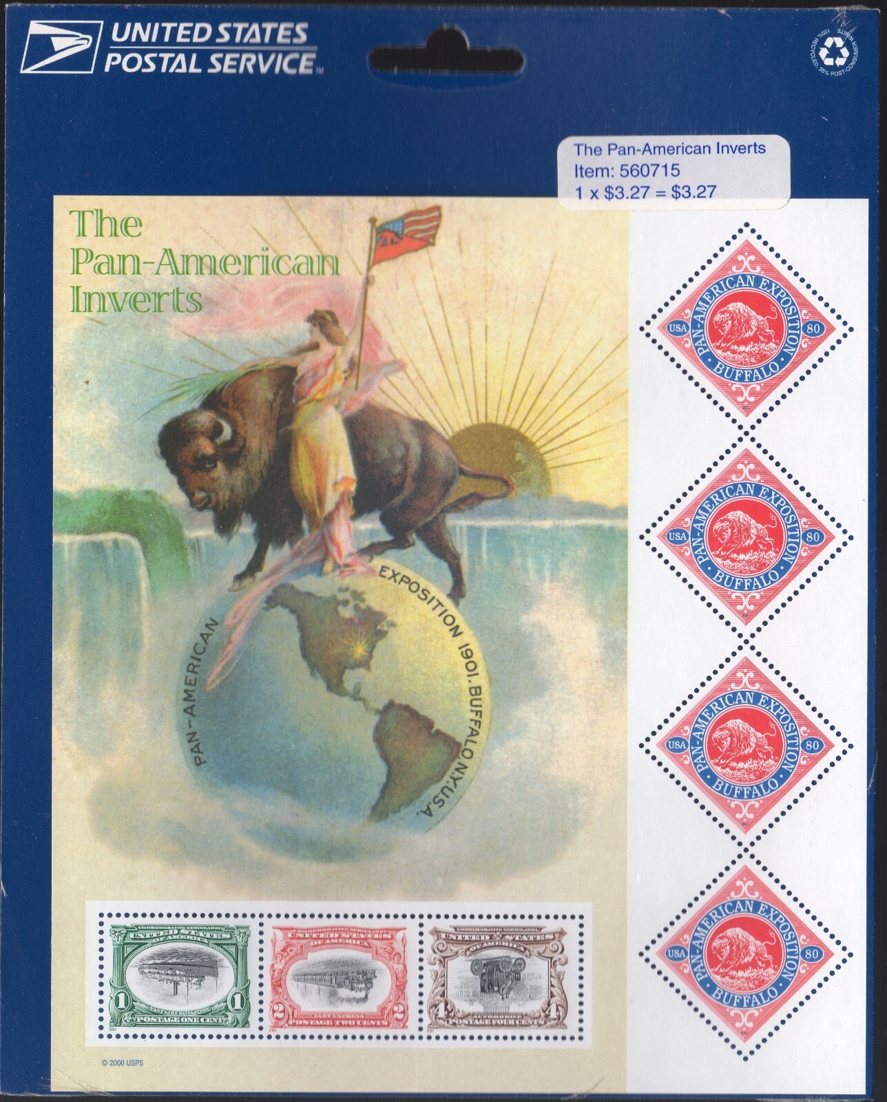 Scott #3505 Pan-American Inverts Sheet of 7 Stamps - Sealed Blue