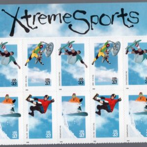 Scott #3324a (3321-3324) Xtreme Sports Title Plate Block of 10 Stamps - MNH