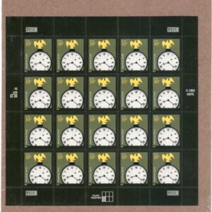 Scott #3757 Classic American Clock Sheet of 20 Stamps - Sealed Brown