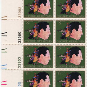 Scott #1484 George Gershwin (Composer) 8¢ Plate Block of 16 Stamps - MNH