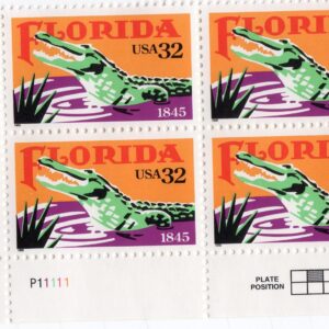 Scott #2950 Florida Gators Plate Block of 4 32¢ Stamps - MNH