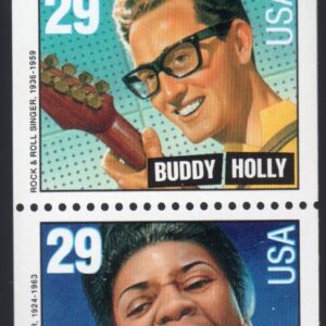 Scott #2737b - Rhythm & Blues Booklet Pane of 4 Stamps with Tab & Plate # - MNH