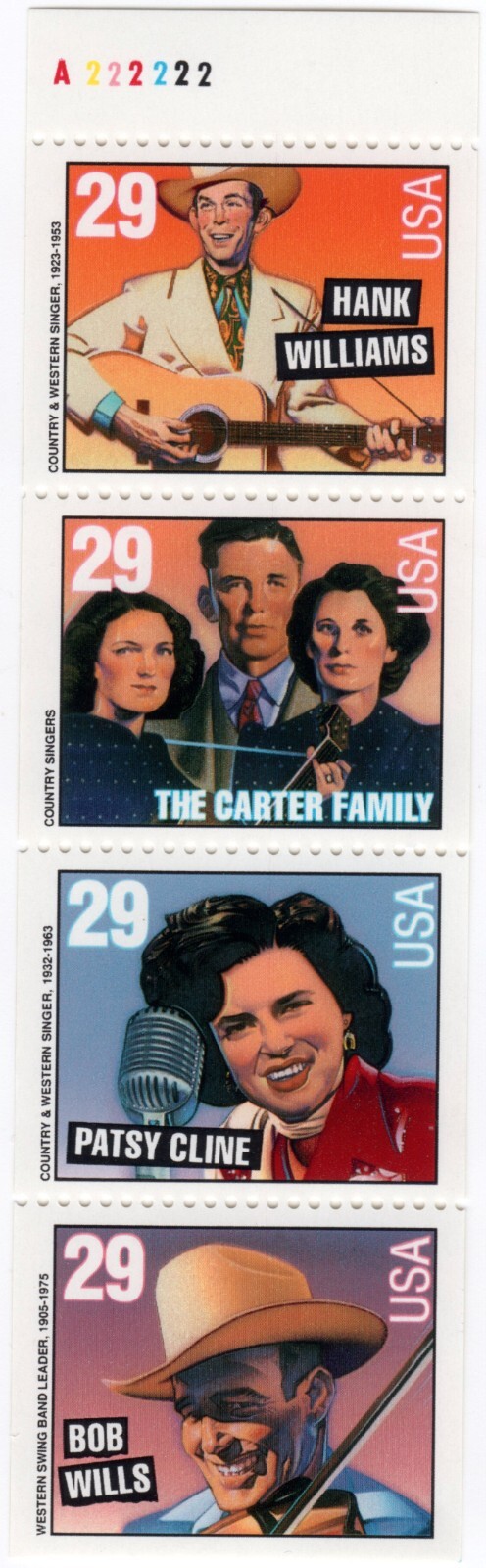 Scott #2778a Country & Western Booklet Pane of 4 Stamps - MNH P#A222222