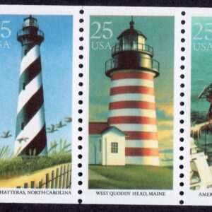 Scott #2474a Historic American Lighthouses Booklet Pane of 5 Stamps - MNH P#1