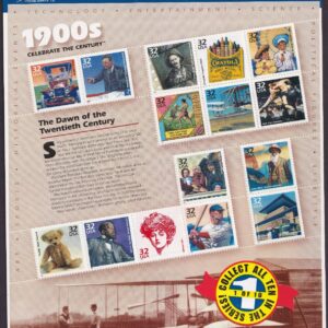 Scott #3182 32¢ 1900s Celebrate the Century Sheet of 15 Stamps - Sealed