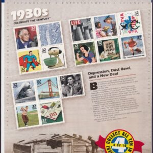Scott #3185 32¢ 1930s Celebrate the Century Sheet of 15 Stamps - Sealed