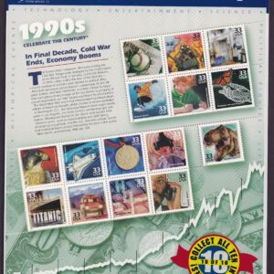 Scott #3191 33¢ 1990s Celebrate the Century Sheet of 15 Stamps - Sealed