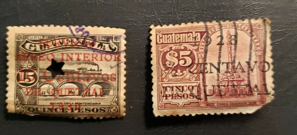 Stamps Latin America Guatemala 1926 15p & 5p used