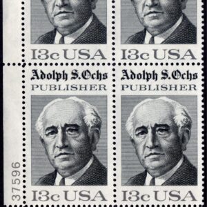Scott #1700 Adolph S. Ochs Plate Block of 4 Stamps - MNH