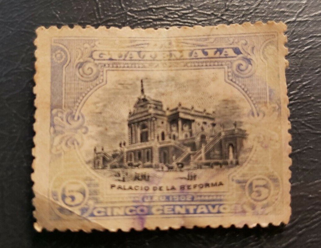 Stamp Guatemala 1902 PALACIO DE LA REFORMA A30 #116 blue & black MLH