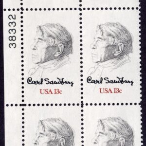 Scott #1731 Carl Sandburg Plate Block Of 4 Stamps - MNH UL