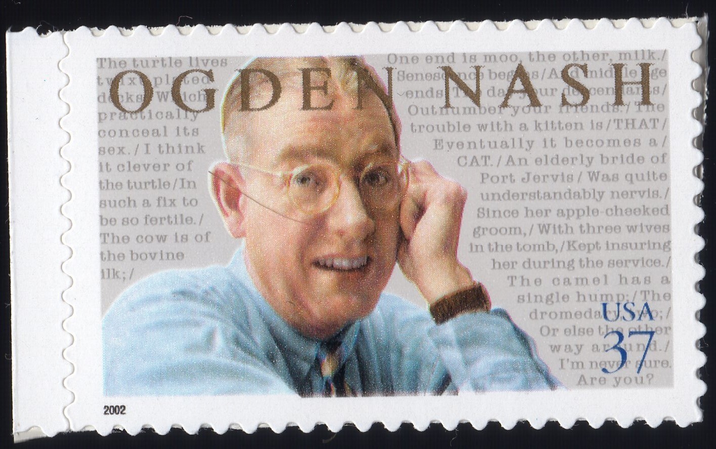 Scott #3659 Ogden Nash (Baltimore, Poetry) Single 37¢ Stamp - MNH