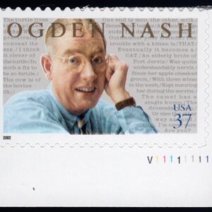 Scott #3659 Ogden Nash (Baltimore, Poetry) Plate # Single 37¢ Stamp - MNH