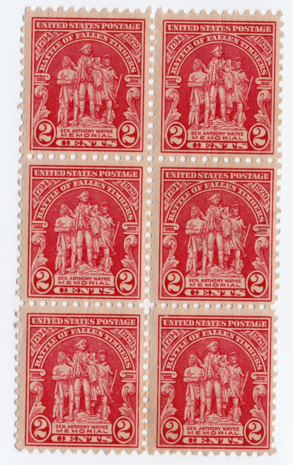 Scott #680 Battle of Fallen Timbers Block of 6 Stamps - MH