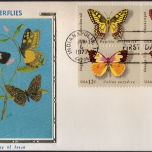 Scott #1715a Butterflies (06/06/77) Colorano Silk FDC Indianapolis Indiana