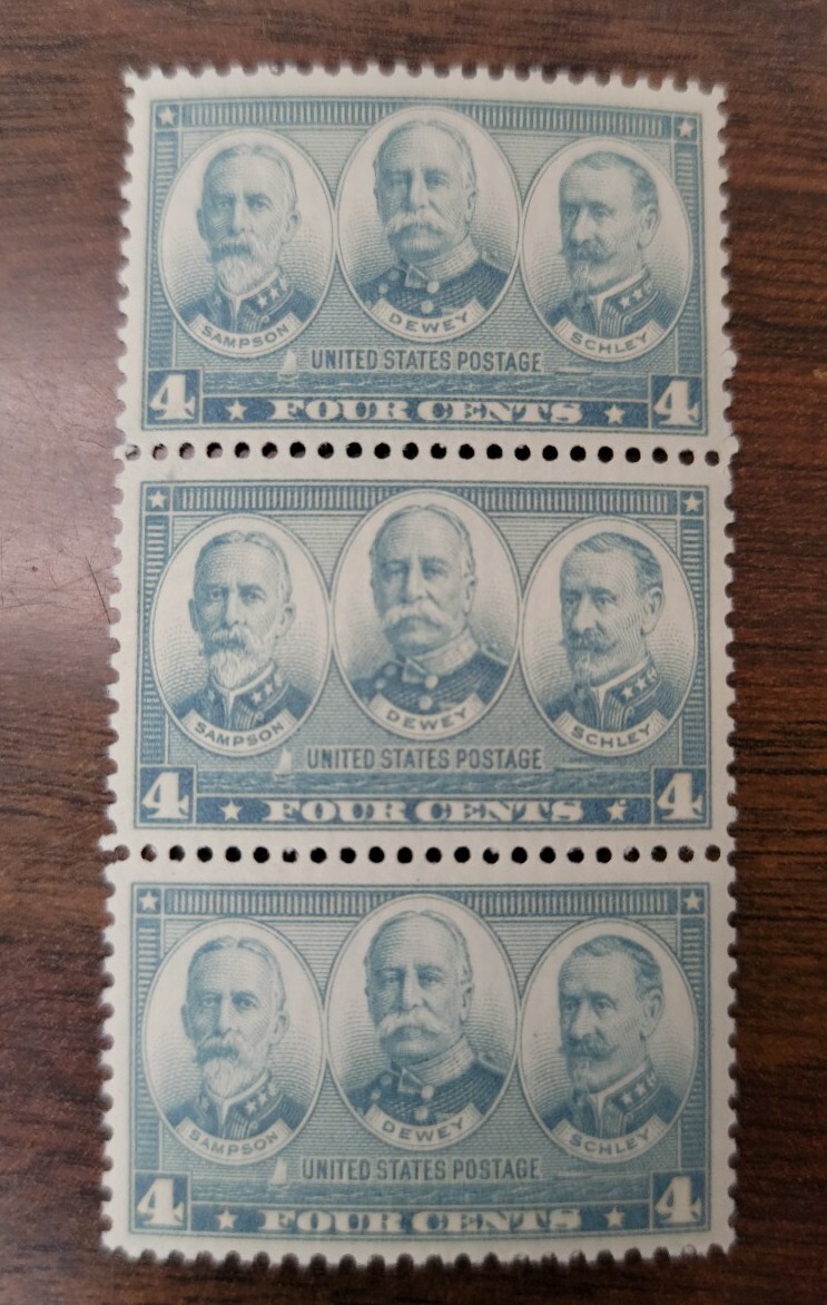 Scott #793 Sampson,Dewey,Schley Joint Set of 3 Stamps - MNH