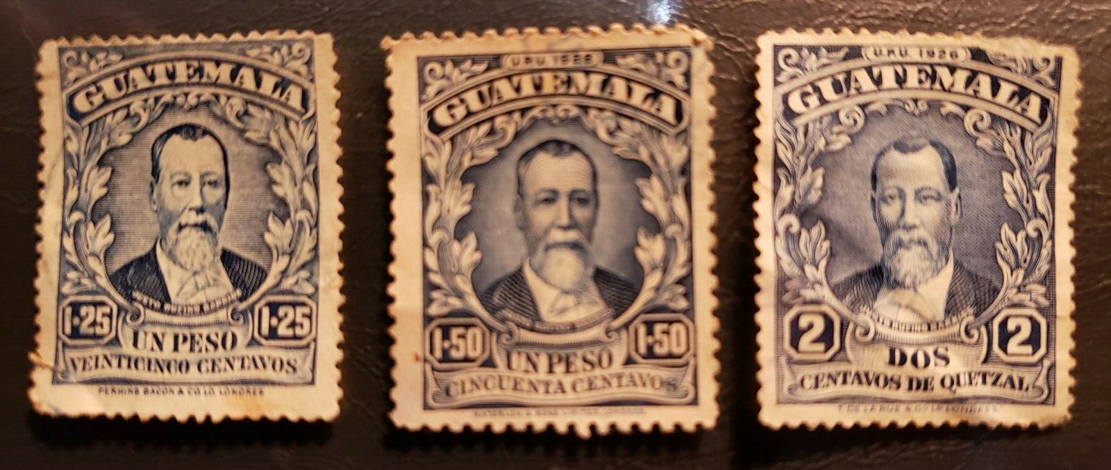 Stamps Latin America Guatemala 1926 1.25, 1.5 & 2c JUSTO RUFING BARRIOS