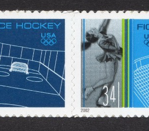 Scott #3555a Winter Sports (Ice Hockey) Strip of 4 Stamps - MNH w/Price