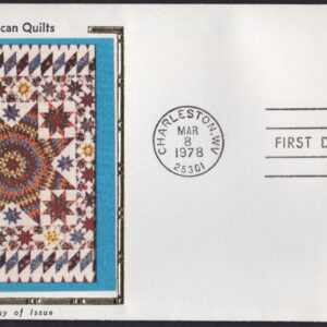 Scott #1745 Folk Art Quilts (03/08/78) Colorano Silk FDC Charleston West VA