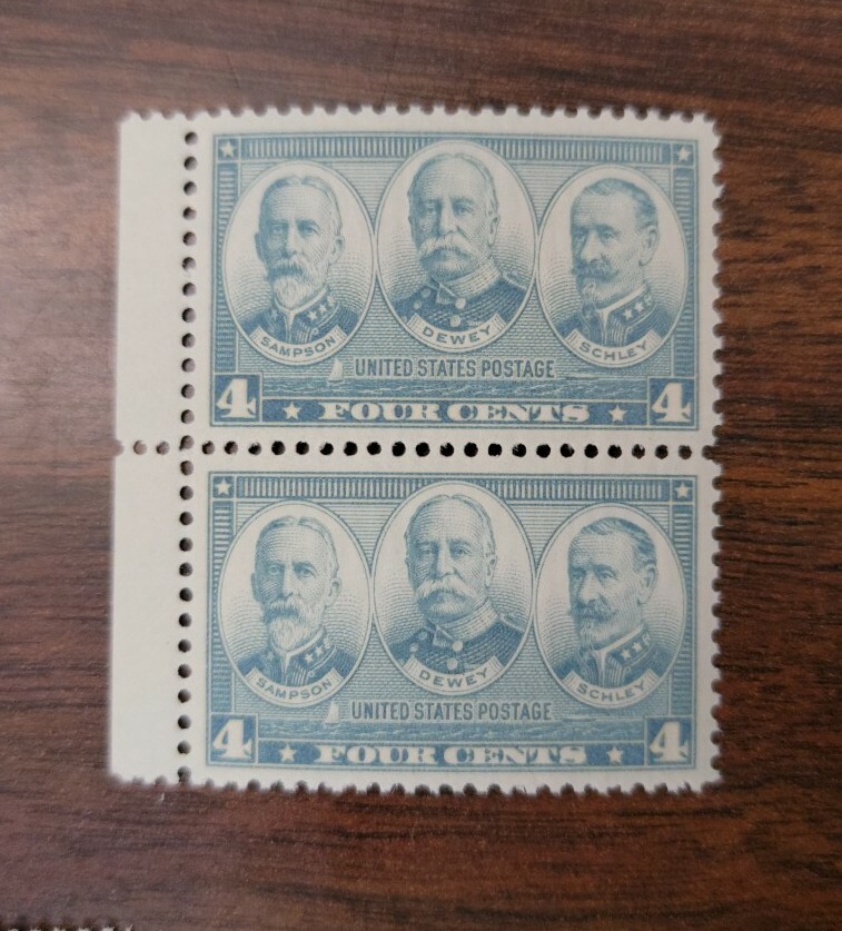 Scott #793 Sampson,Dewey,Schley Joint Pair of Stamps w/selvage - MNH