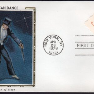 Scott #1750 (1752a) USA Dance (04/26/78) Colorano Silk FDC New York NY