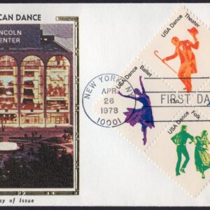 Scott #1752a (1749-52) USA Dance (04/26/78) Colorano Silk FDC New York NY