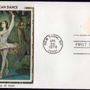 Scott #1749 (1752a) USA Dance (04/26/78) Colorano Silk FDC New York NY