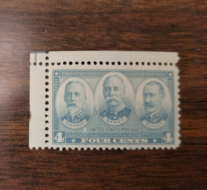 Scott #793 Sampson,Dewey,Schley Single Stamp w/selvage - MNH