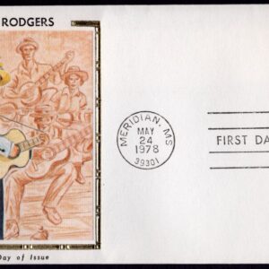 Scott #1755 Jimmie Rodgers (05/24/78) Colorano Silk FDC Meridian MS