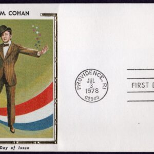 Scott #1756 George M. Cohan (07/03/78) Colorano Silk FDC Providence RI