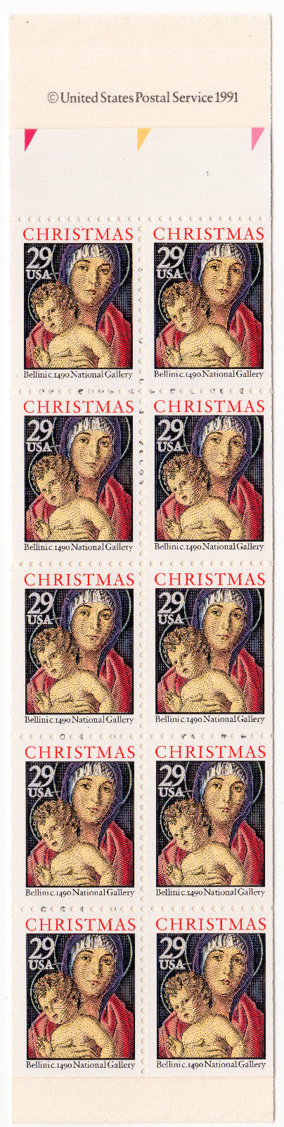 Scott #BK202A (2710a) Madonna (Bellini) Booklet Of 20 Stamps - MNH opened
