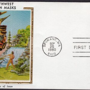 Scott #1835 (1837a) Indian Masks (09/25/80) Colorano Silk FDC Spokane WA